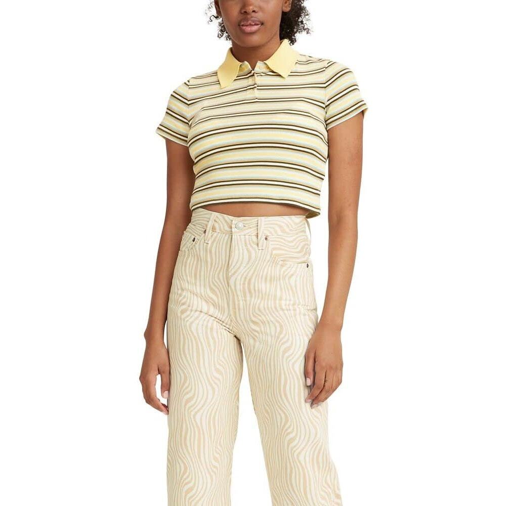 Levi's Women's Jeni Cropped Polo, Hyacinth Angel Blue